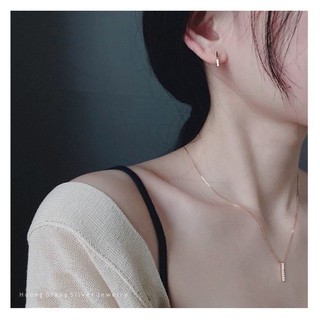 Dây chuyền thanh đá basic Bạc s925