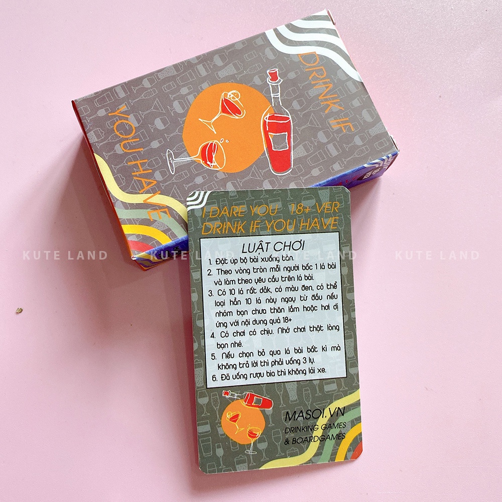 Bộ Bài Nhậu Drinking Game Drink If You Have Thẻ Bài Board Game 50 lá Thú Vị Cho Nhóm Bạn Tụ Tập K-DRIF