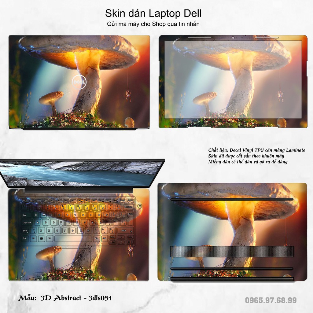 Skin dán Laptop Dell in hình 3Ds (inbox mã máy cho Shop)