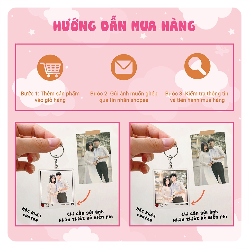 Móc khóa tranh vẽ hoạt hình dễ thương theo yêu cầu quà tặng lưu niệm