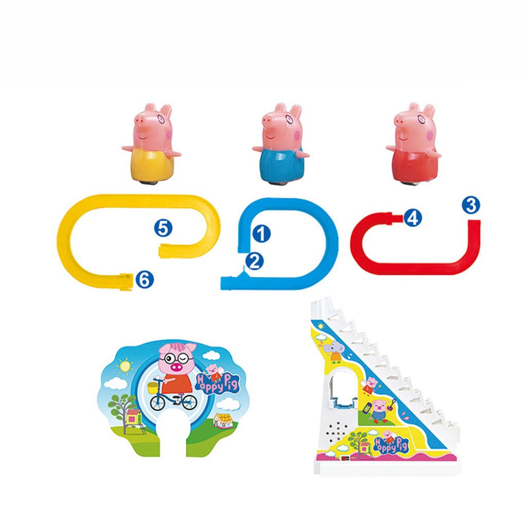 Bộ đồ chơi heo peppa, Đồ chơi trẻ em cầu trượt heo peppa