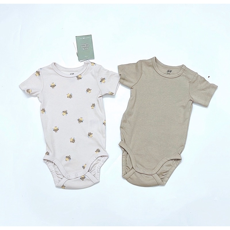 Set 3 body có tay cotton organic cho bé vợt sale