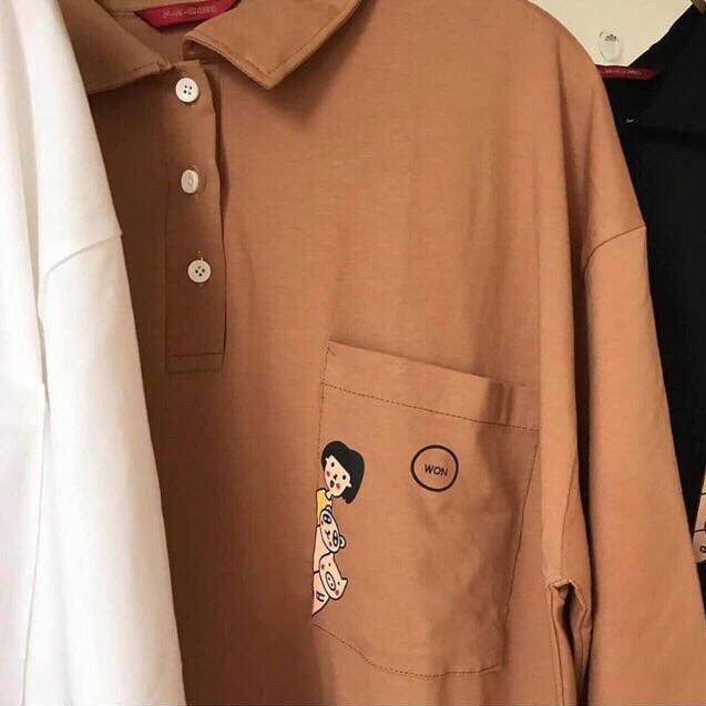 Áo thun tay lỡ form rộng có cổ | BigBuy360 - bigbuy360.vn