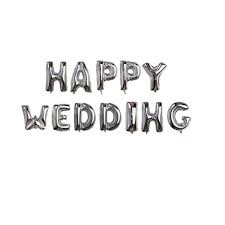 bong bóng chữ HAPPY WEDDING trang trí phòng cưới, phòng tân hôn, kỷ niệm ngày cưới KÈM DÂY TREO
