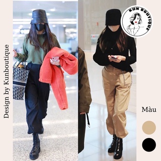 (Sẵn) ❤ Quần jogger kaki BLACKPINK Lisa Rose kèm chain (xích) (Ms B9)