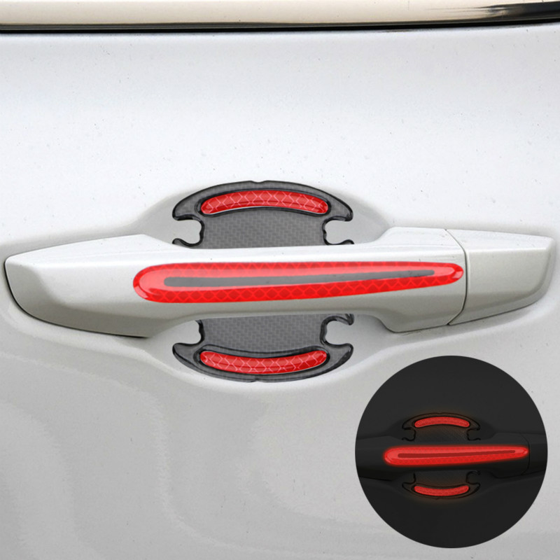 Nhãn dán tay cầm chất liệu sợi carbon phản chiếu thích hợp xe hơi