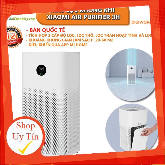 [SALEOFF]  [Bản quốc tế] Máy lọc không khí Xiaomi Air Purifier 3H - Shop Thế giới