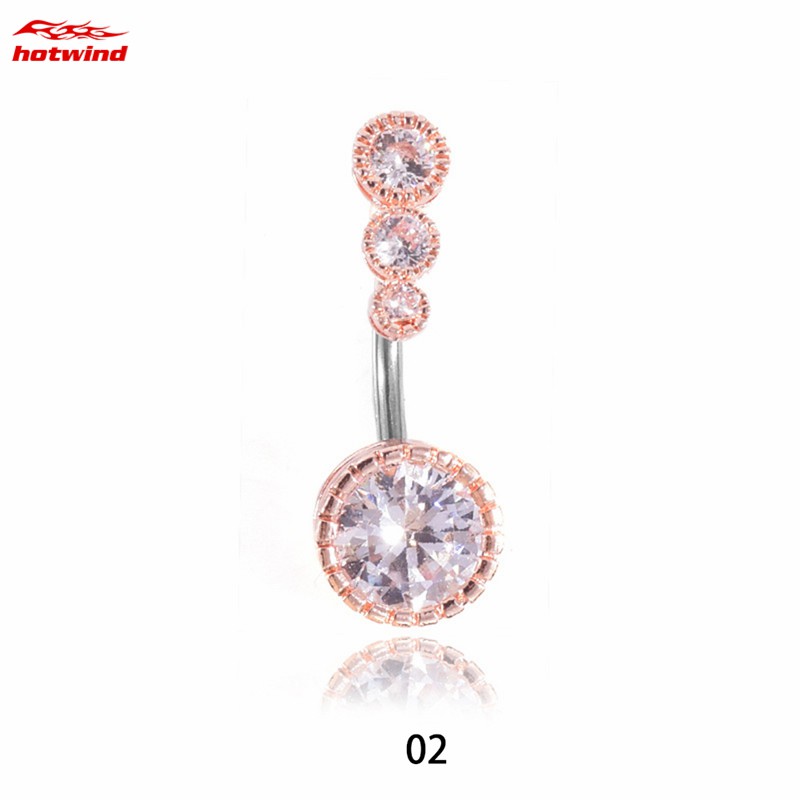 Set 4 Khuyên Rốn Đính Đá Thời Trang Cho Nữ