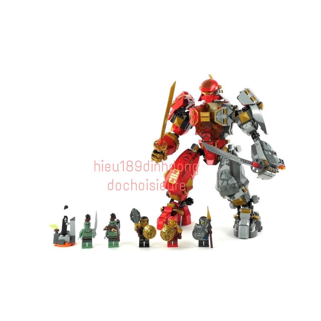 Lắp ráp Xếp hình not Lego Ninjago 71720 Fire Stone Mech mg210 11331 : Chiến Giáp Hợp Thể Của Kai & Cole 1042+ mảnh