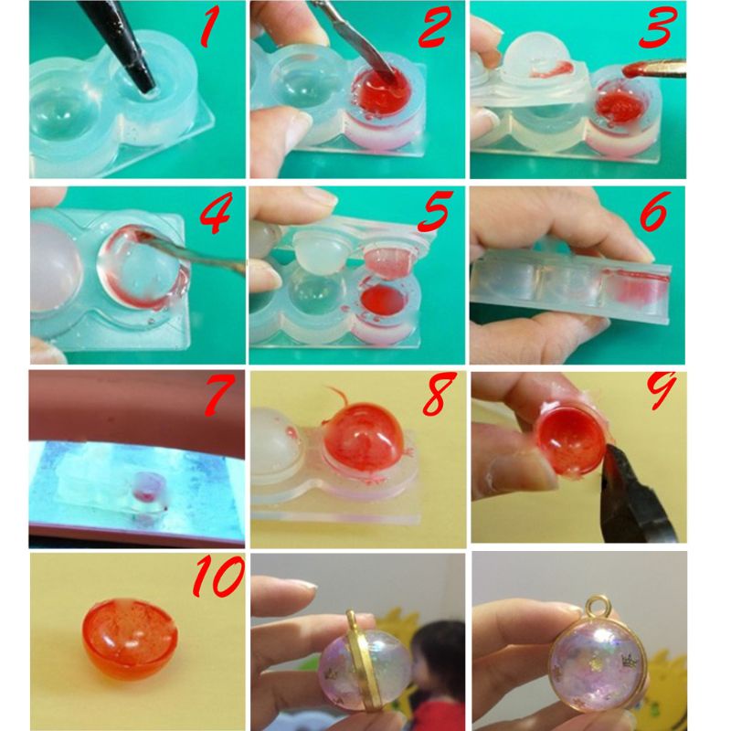 ✿ Khuôn Làm Cát Chảy Resin UV Resin Hình Học Rỗng Hình Vuông Tròn Dạng Elip