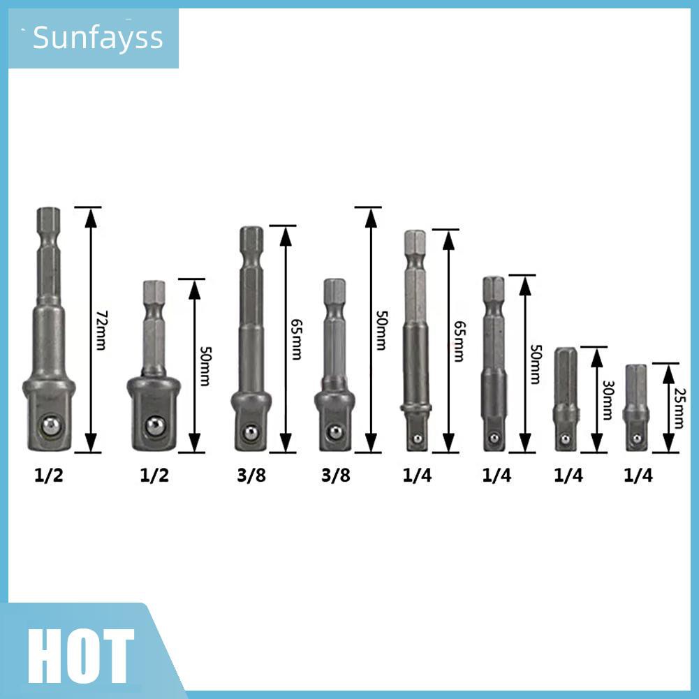 Bộ 8 Đầu Chuyển Đổi Mũi Khoan Lục Giác 1 / 4 "3 / 8" 1 / 2 SF BITS