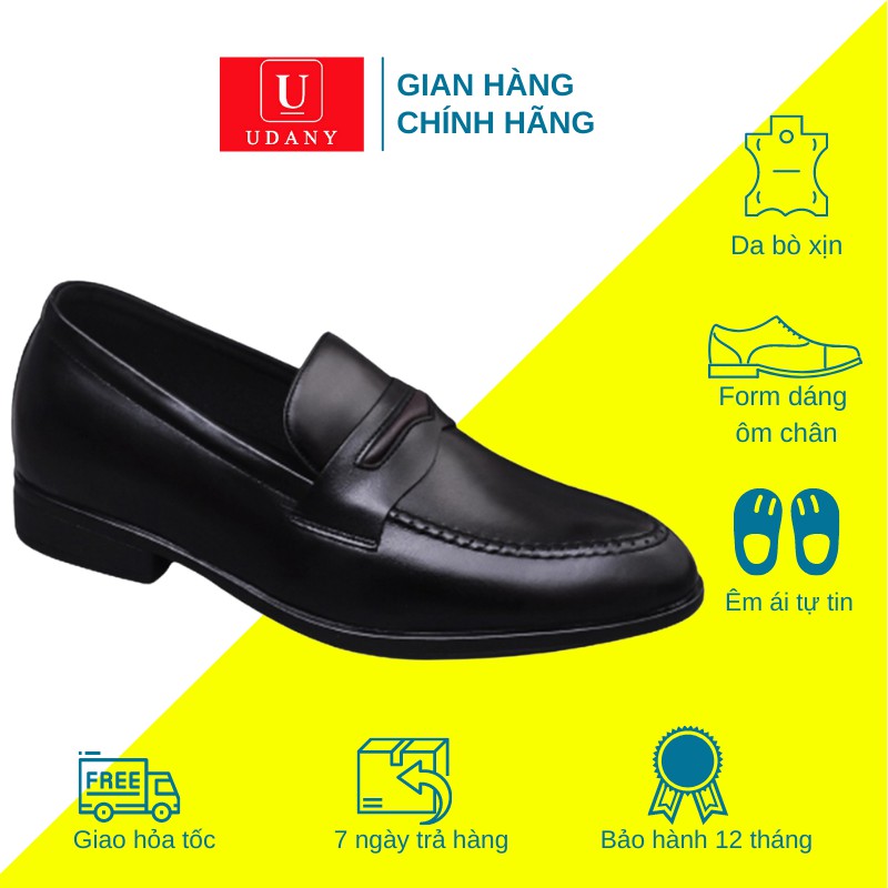 Giày Lười Nam Công Sở Da Bò Cao Cấp UDANY Thiếu Kế Sang Trọng Lịch Lãm Chuẩn Soái Ca - GLN05