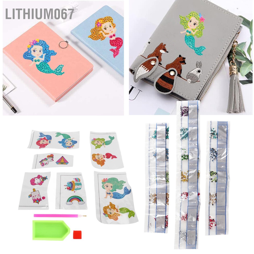 � Lithium067 Hình dán nàng tiên cá Bức tranh Rhinestone Nhân vật hoạt hình Nhãn dán Hình người giúp việc Biển Giảm căng thẳng thân thiện với môi trường Tự làm
