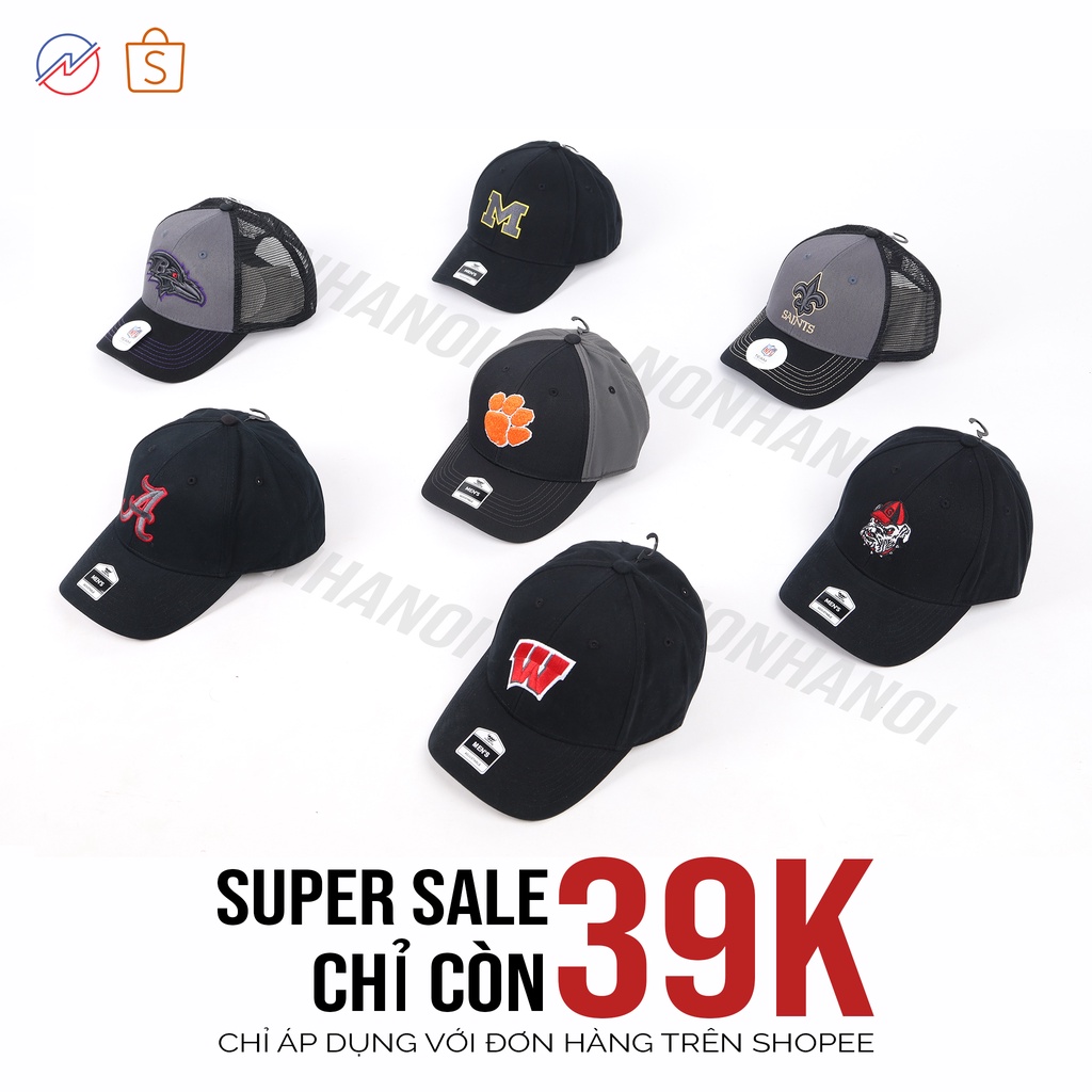 Mũ nón lưỡi trai form tròn chính hãng 47' đơn giản năng động nhiều màu