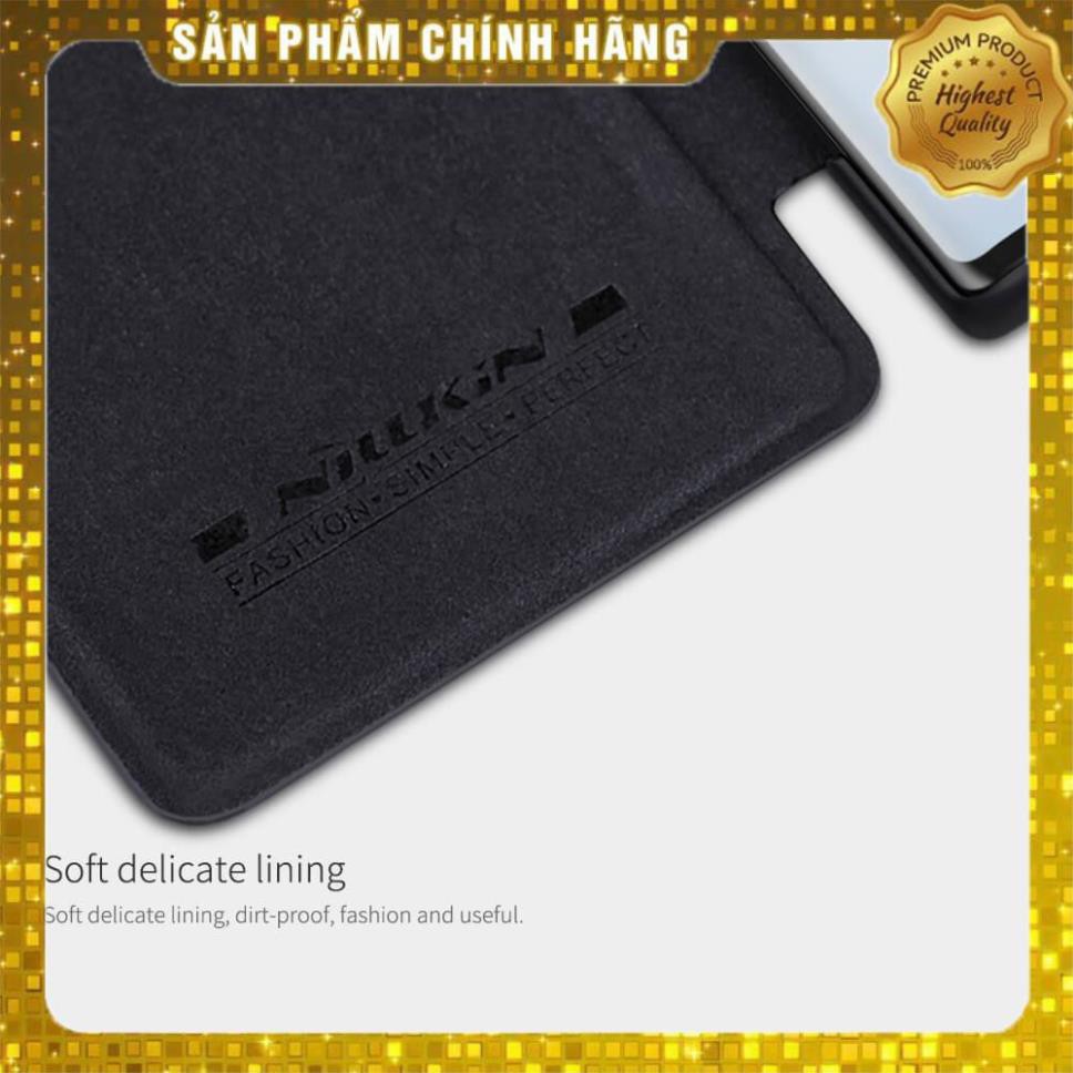 Bao da dành cho Samsung Galaxy Note 10 Plus hiệu Nillkin Qin (Chất liệu da cao cấp, có ngăn đựng thẻ) - Hàng chính hãng