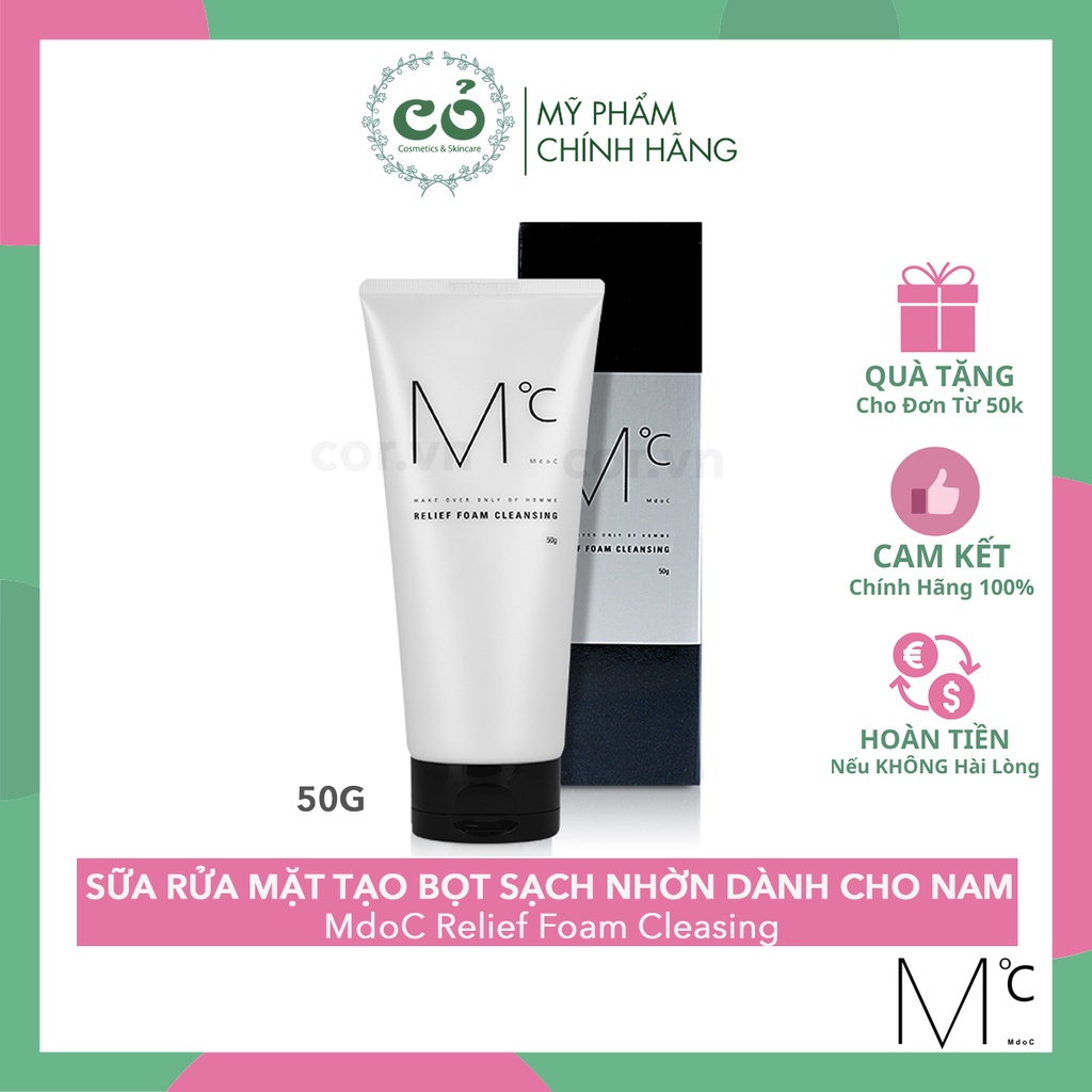 Sữa rửa mặt dành cho nam MdoC Relief Foam Cleasing