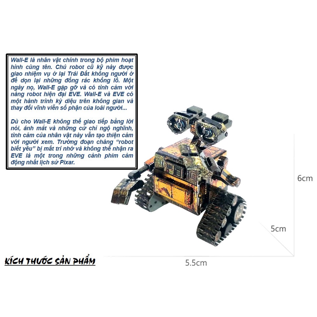 Mô Hình Lắp Ráp 3d Robot Biết Yêu - WALL-E