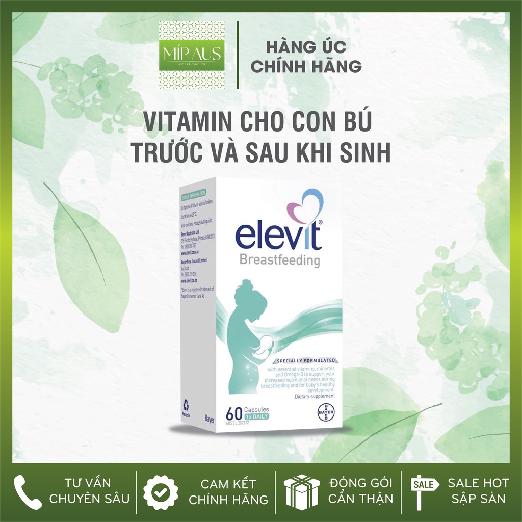 Vitamin Elevit Cho Con Bú Và Phụ Nữ Sau Sinh Của Úc (60 Viên)