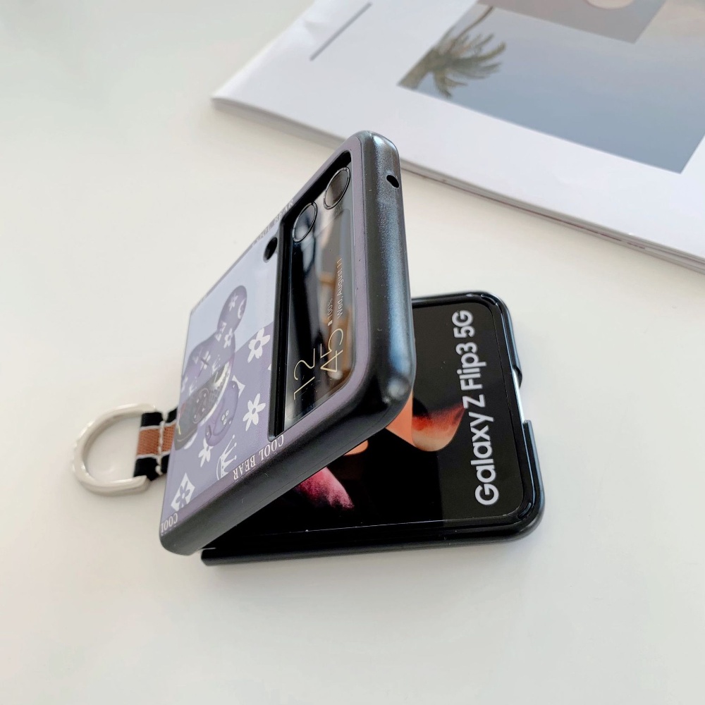 Ốp điện thoại HOCE da họa tiết gấu thời trang cho Samsung Galaxy Z Flip 3 Z Flip 4 Flip3 zflip4 5G Z Flip 3
