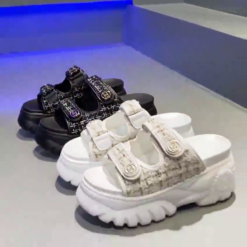 Dép Quai Ngang Đế Dày Phong Cách Hàn Quốc Thời Trang Mùa Hè Mới