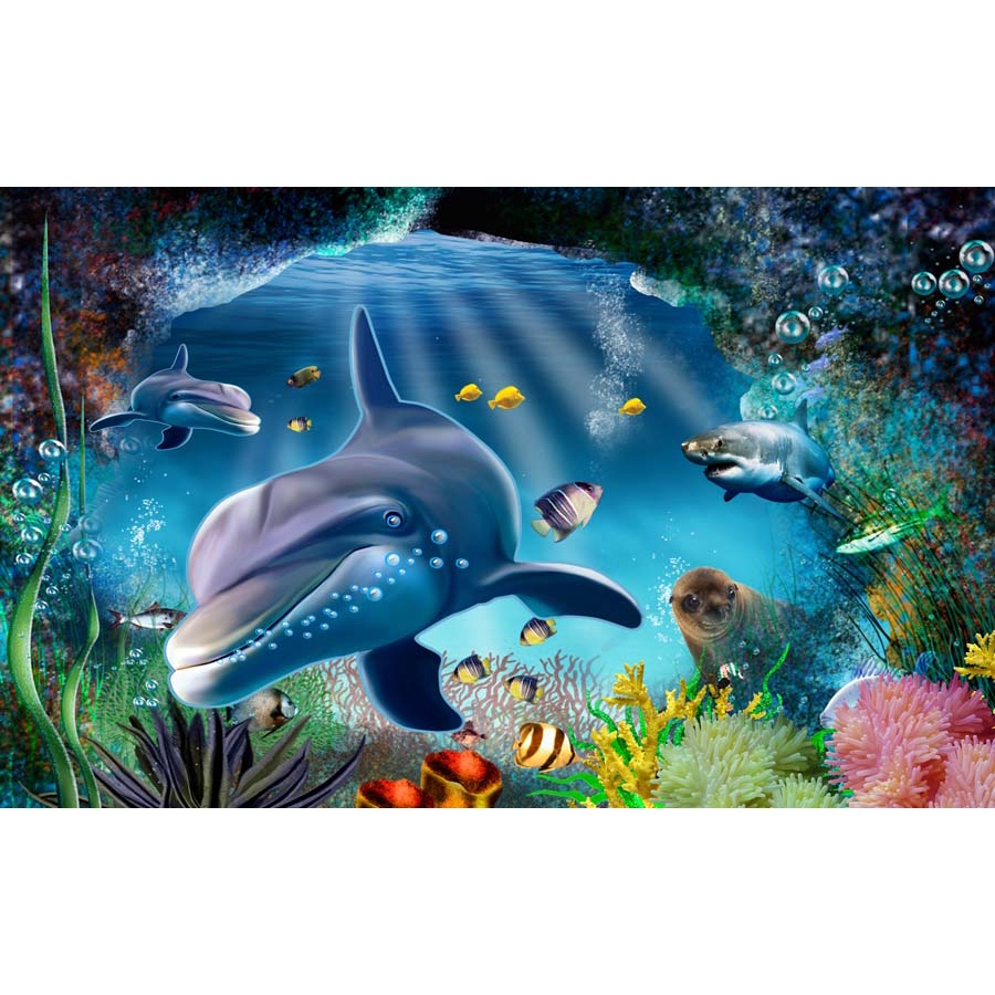 Tranh Dán Tường Họa Tiết Thế Giới Đại Dương 3D Hót Nhất, được ưa chuộng nhất hiện nay