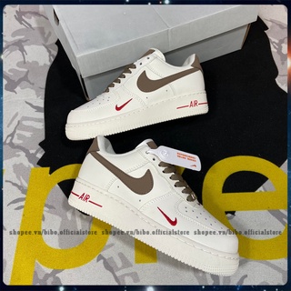 Giày af1 vệt nâu, giày_nike air force 1 low premium white brown bản s.cấp nam nữ full bill box