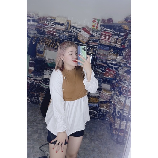 Áo peplum tay phối Dung Vũ Bigsize 60-90kg | BigBuy360 - bigbuy360.vn