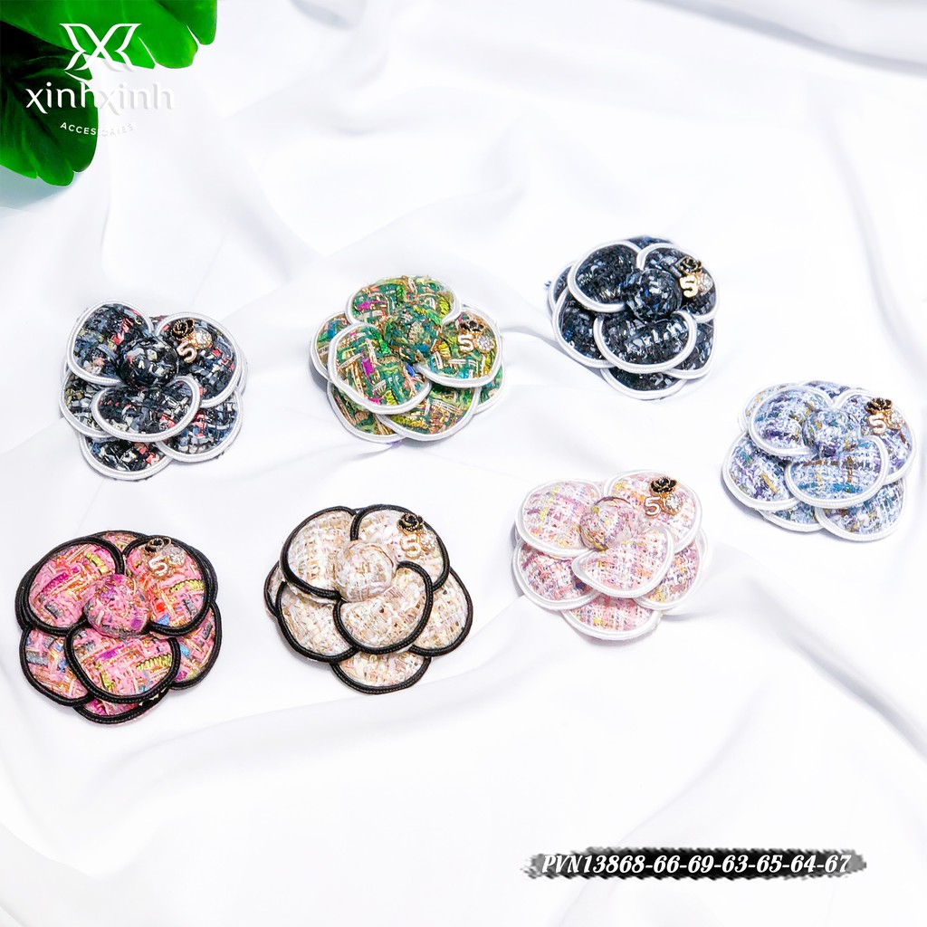 Tag cài áo , tag hoa cài áo nữ hoa trà thời trang - Xinh Xinh Accessories