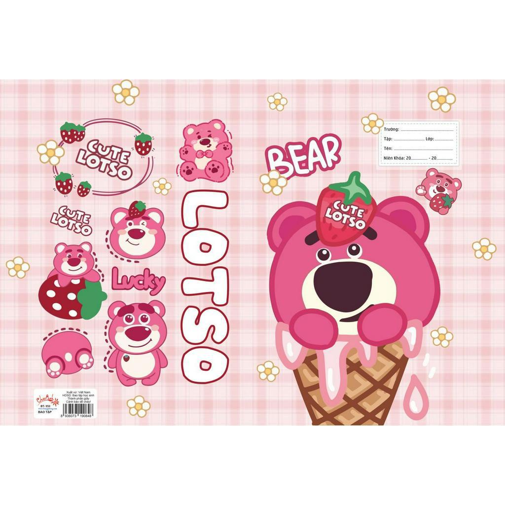 Set 5 Giấy Bao Tập Gấu Dâu LOTSO tiện lợi sẵn bao kiếng