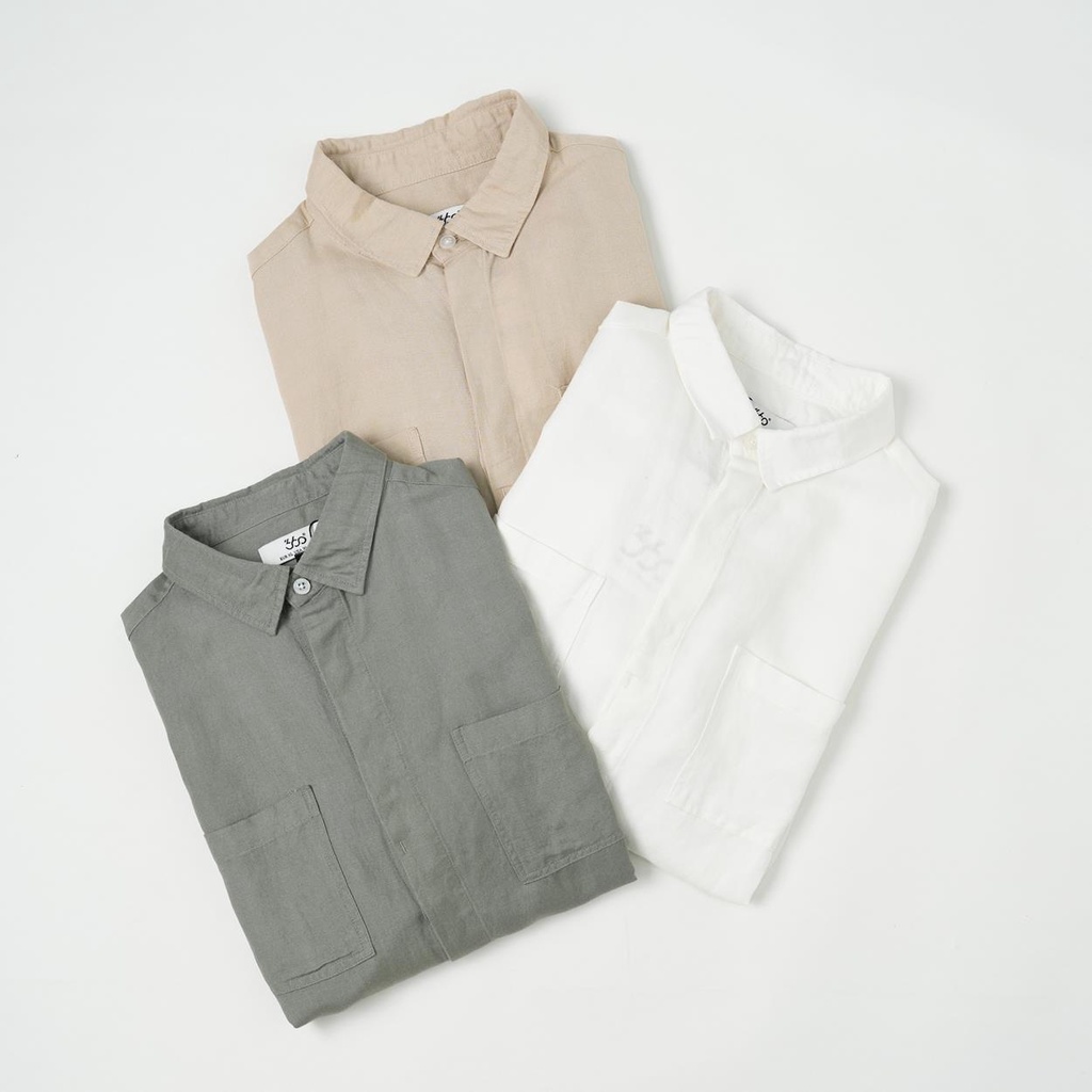 Áo sơ mi dài tay cổ bẻ thương hiệu thời trang nam 360Boutique chất liệu linen cao cấp - STDTK317