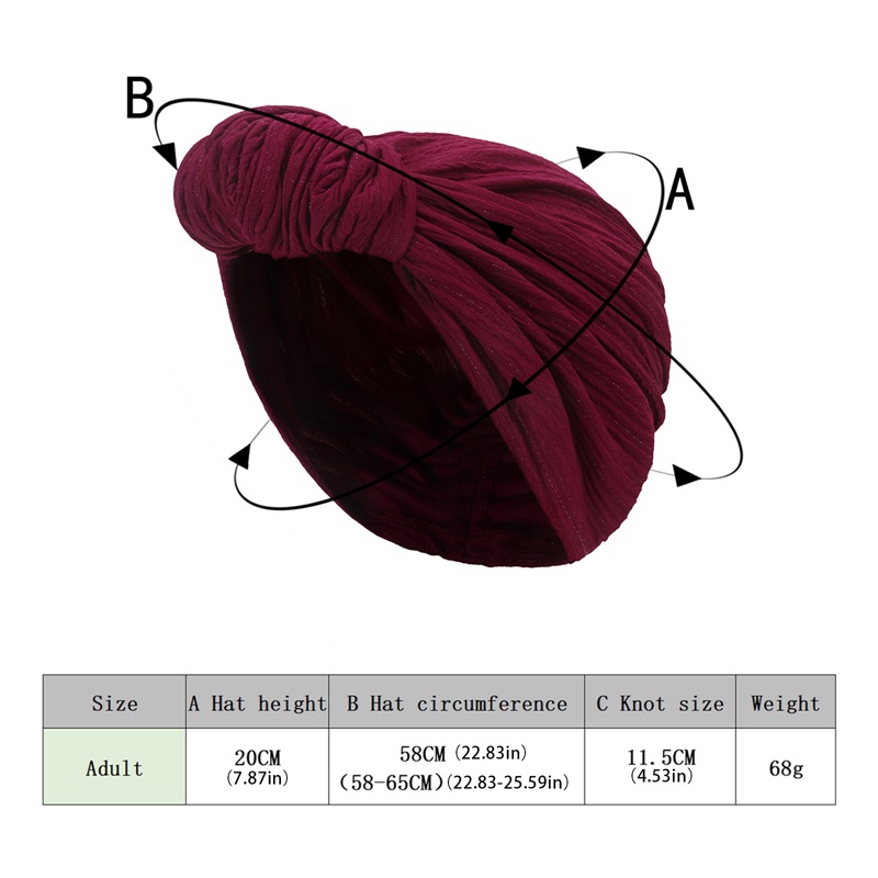 Mũ Turban Thắt Nút Cỡ Lớn Phong Cách Hồi Giáo Cho Nữ
