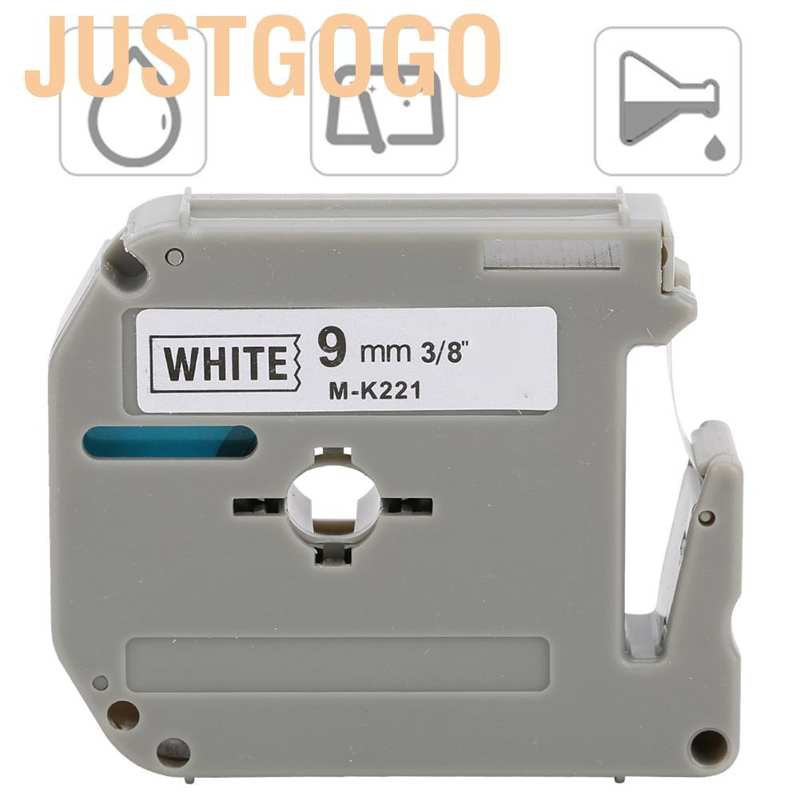 Justgogo 1 Pcs Durable Compatible Label Maker Tape M-K221 9mm for Brother PT-65/70/80