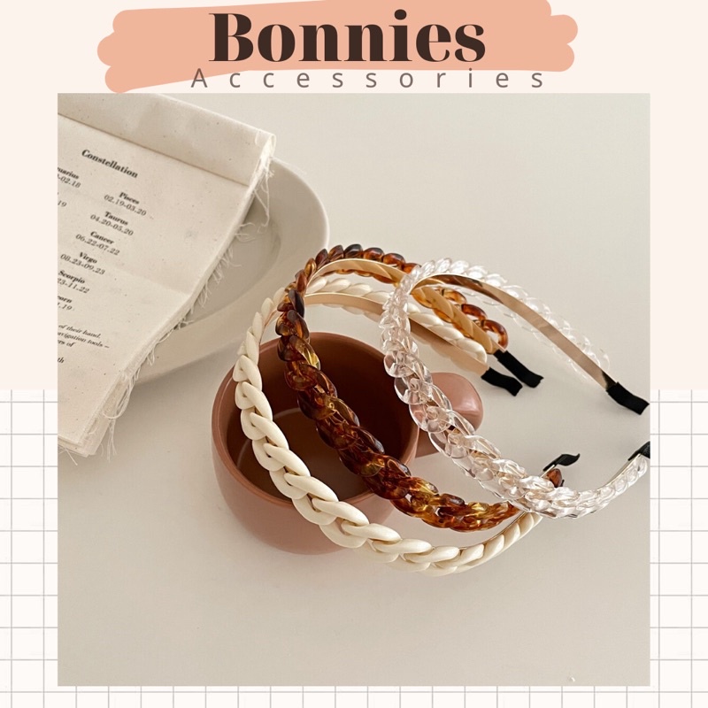 Bờm tóc xoắn phong cách nhẹ nhàng Hàn Quốc (Cài tóc kim loại phối nhựa) Bonnies Accessories