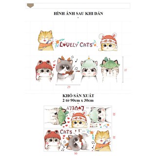 Decal dán tường lovely cats
