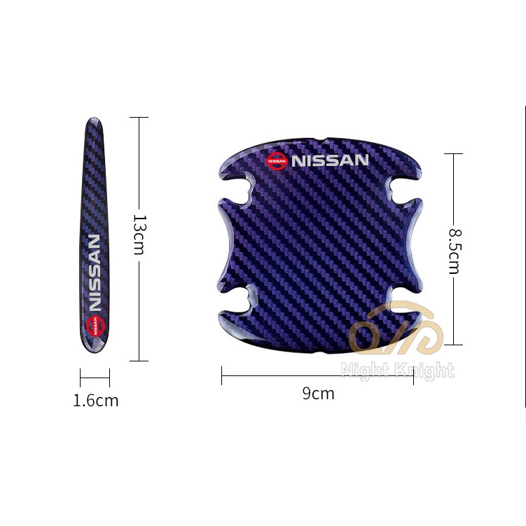 Bộ 8 miếng dán tay nắm cửa chỗ hõm tay nắm cửa xe hơi sợi carbon cho HONDA CITY FIT JAZZ CIVIC HRV VEZEL CRV BRV ACCORD