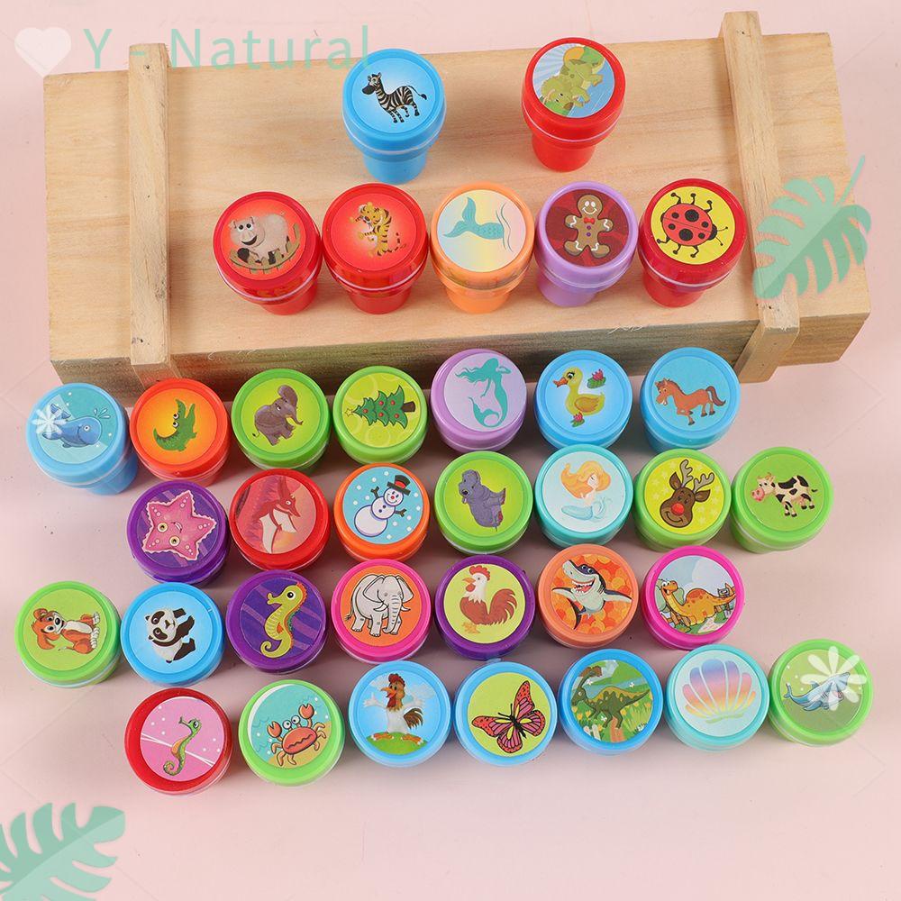 YNATURAL Children Gift Dinosaur Stamp Cartoon Cute Diary Stamp Interesting Child Toy Self-ink Stamps Marine Life