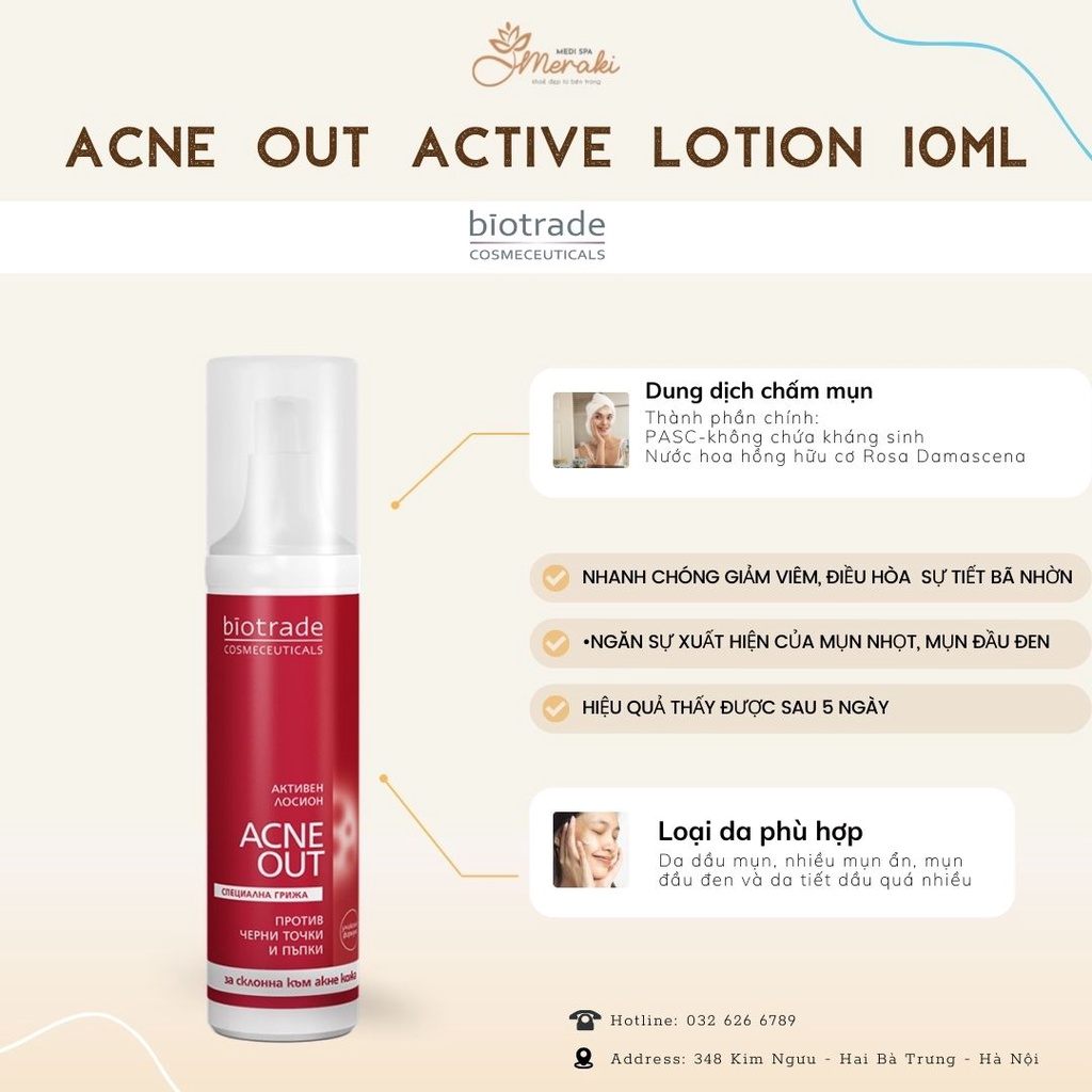 [Biotrade] Dung dịch chấm mụn ACNE OUT Active Lotion 60ml