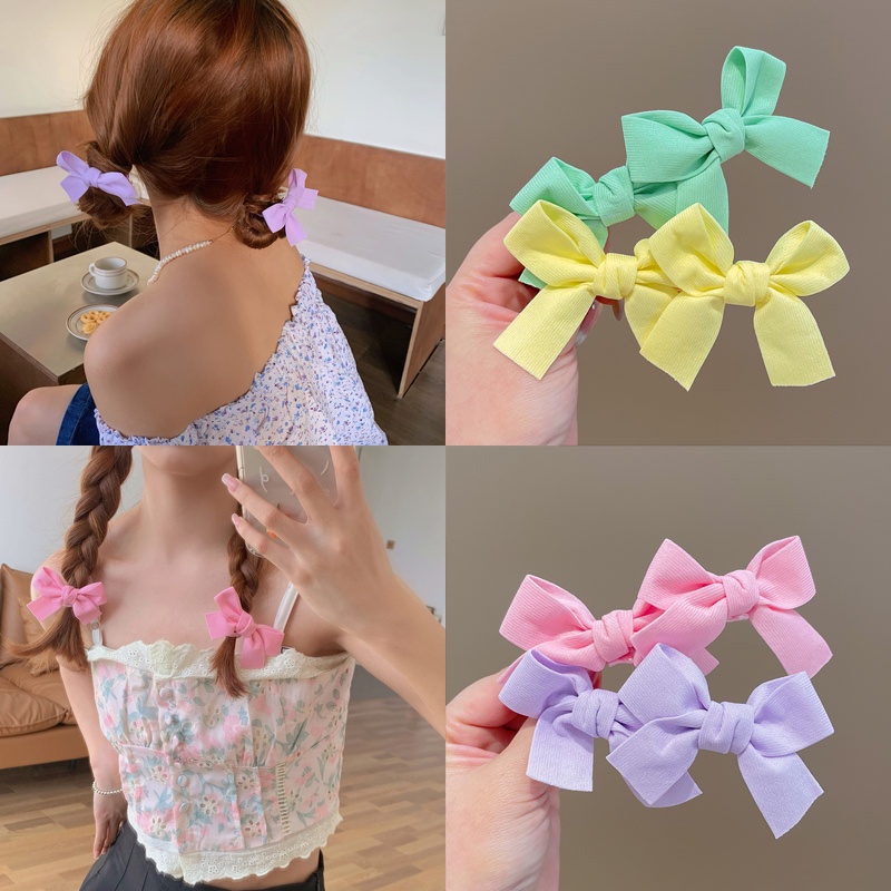 Kẹp Tóc Nơ Màu Kẹo Dễ Thương Dành Cho Bé Gái