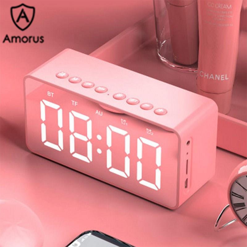 Loa Bluetooth Amorus DT506 tích hợp đồng hồ báo thức màn hình LED độc đáo chất lượng cao