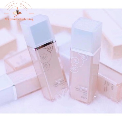 [ TẶNG MÚT TÁN KEM NỀN] Kem Nền Geo Sempre Happy & Please Liquid Foundation nâng tone trắng mịn da