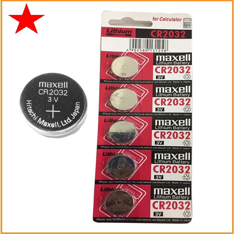 Pin Cmos Maxell CR2032 Lithium 3V - 1 Vĩ 5 Viên