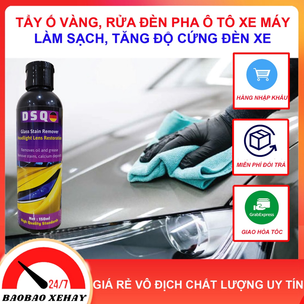 [NHẬP KHẨU] Đánh Bóng Đèn Pha Ô tô, Xe Máy - Dung Dịch Đánh Bóng Đèn Pha Ôtô - Tẩy Ố Vàng, Vệ Sinh, Làm Sạch