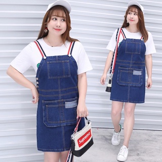 Yếm jean 2 dây big size dáng dài sau phối túi bao đẹp size 65-75kg