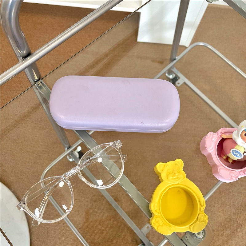 Hộp da PU đựng mắt kính dạng nén phong cách Hàn Quốc thời trang