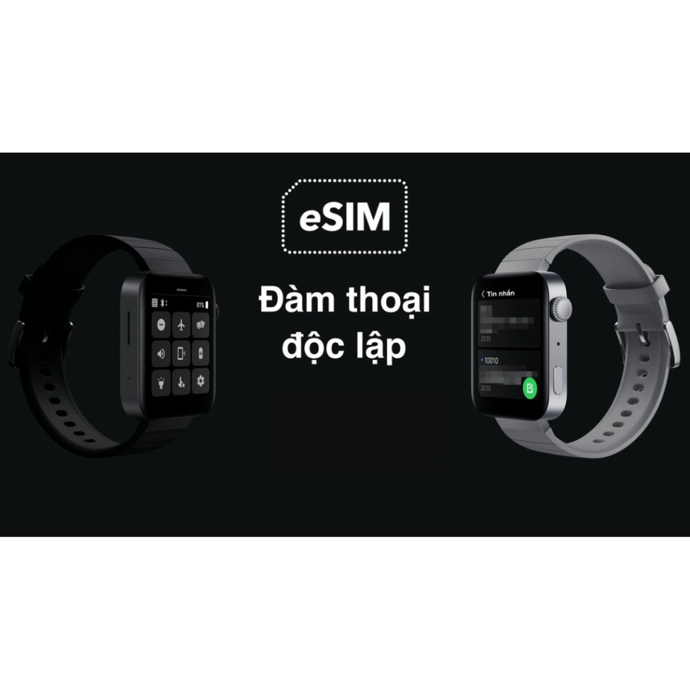 Đồng hồ thông minh XIAOMI Mi Watch XMWT01 ESIM LTE vòng đeo tay sức khoẻ thể thao cho nam nữ chống nước lắp sim giá rẻ