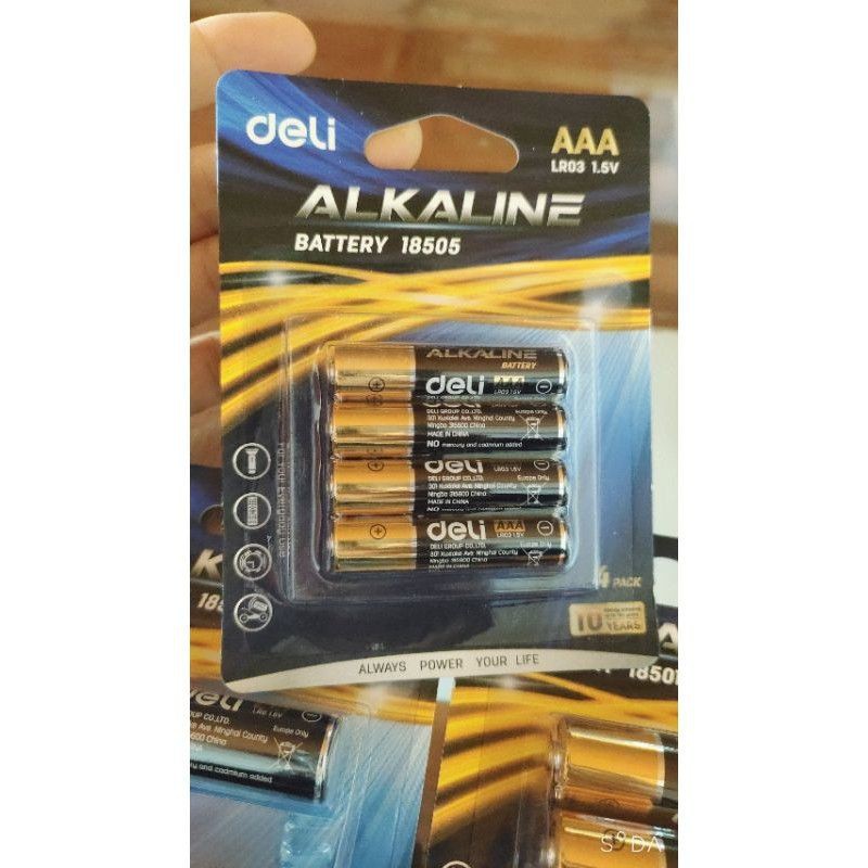 Pin kiềm Akaline AA , AAA Deli - vỉ 4 viên