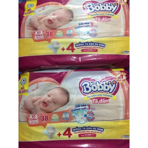 Tã dán Bobby NewBorn Size XS (42 miếng) cho bé sơ sinh dưới 5kg