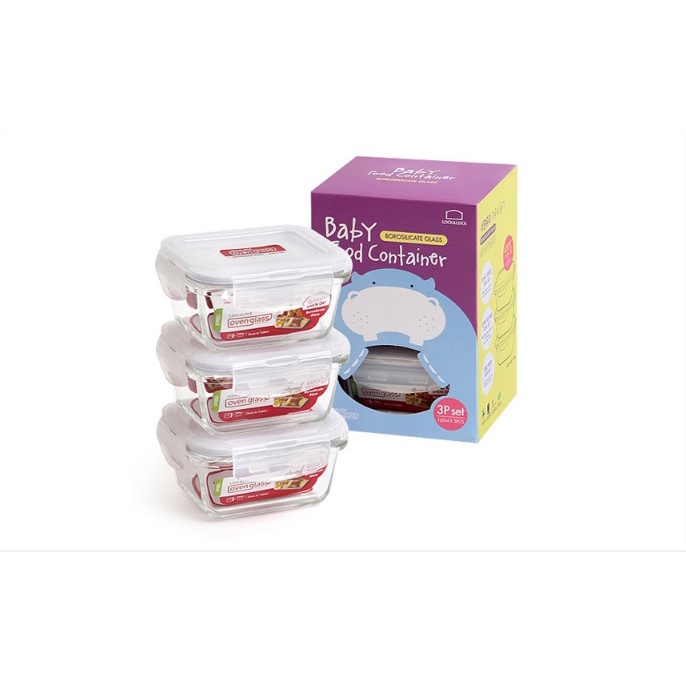 Set 3 hộp thủy tinh Lock&ock 160ml Baby Food Container - LLG414S3