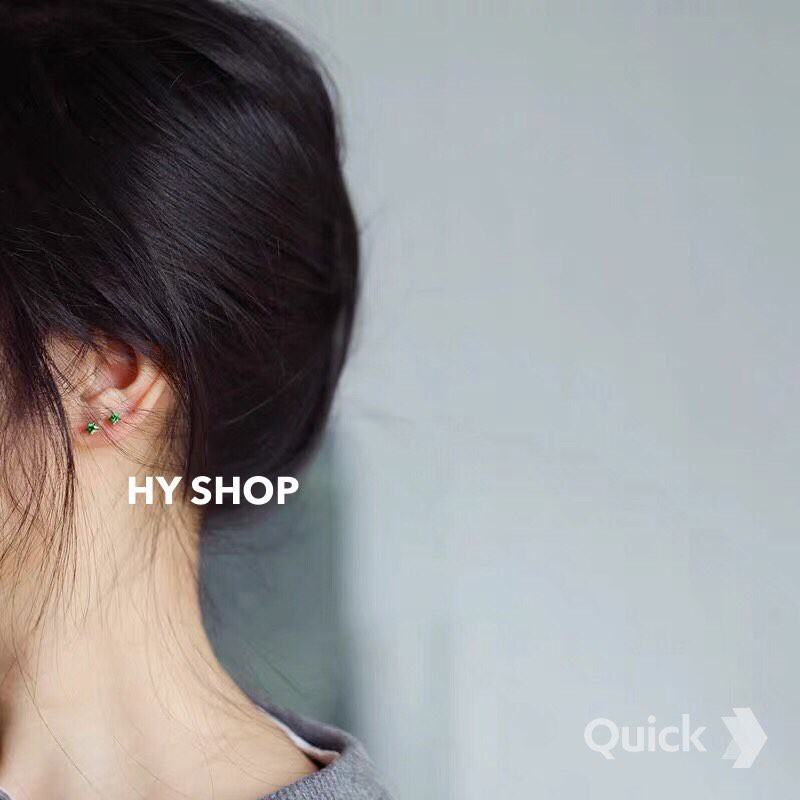khuyên tai titan kim sao nhiều màu không gỉ không dị ứng unisex bts (nút xỏ)