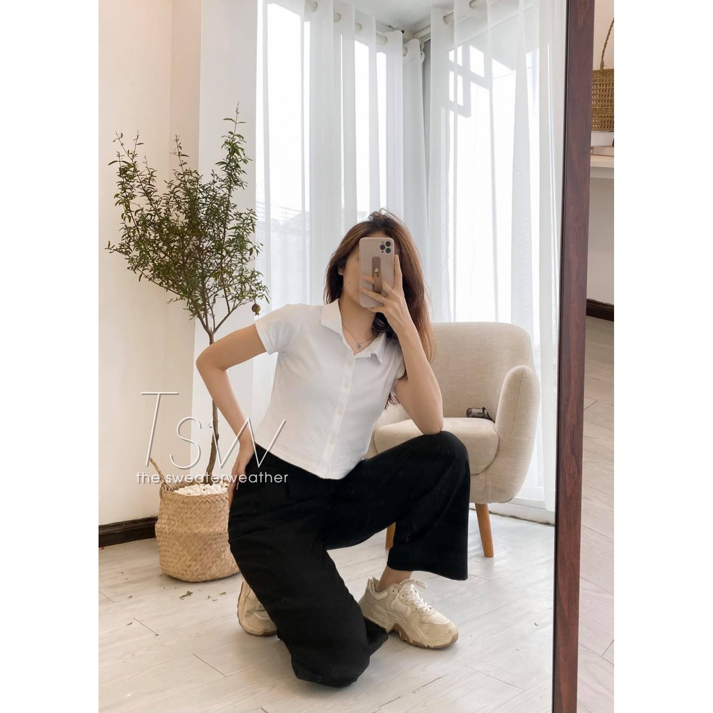 Áo thun polo croptop cài cúc (Ảnh thật) | BigBuy360 - bigbuy360.vn